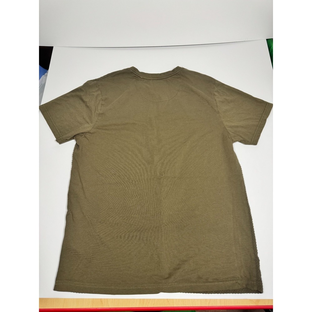Denim & Flower by Ricky Singh T Shirt Mens XL Olive Green‎ Textured Casual Wear